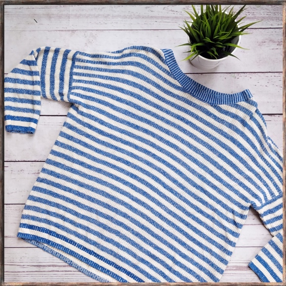 J. Crew Sweaters - J. CREW Linen-blend Heather-striped Sweater, sz M